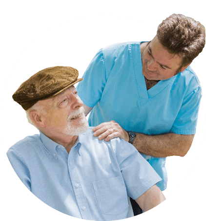 cuidador com idoso apoio domiciliário